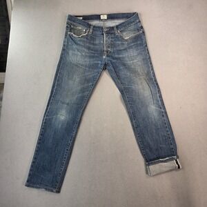 Selvedge Jeans Mens Blue Made In Italy Tela Genova Fits 32x28